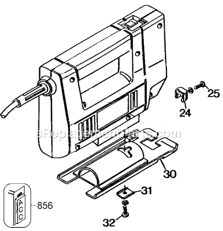 Page A Diagram and Parts List for 7548-04 Type 3 Black and Decker Jig Saw